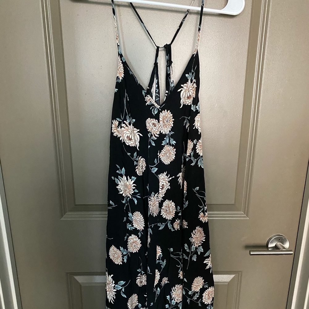 floral strappy midi dress